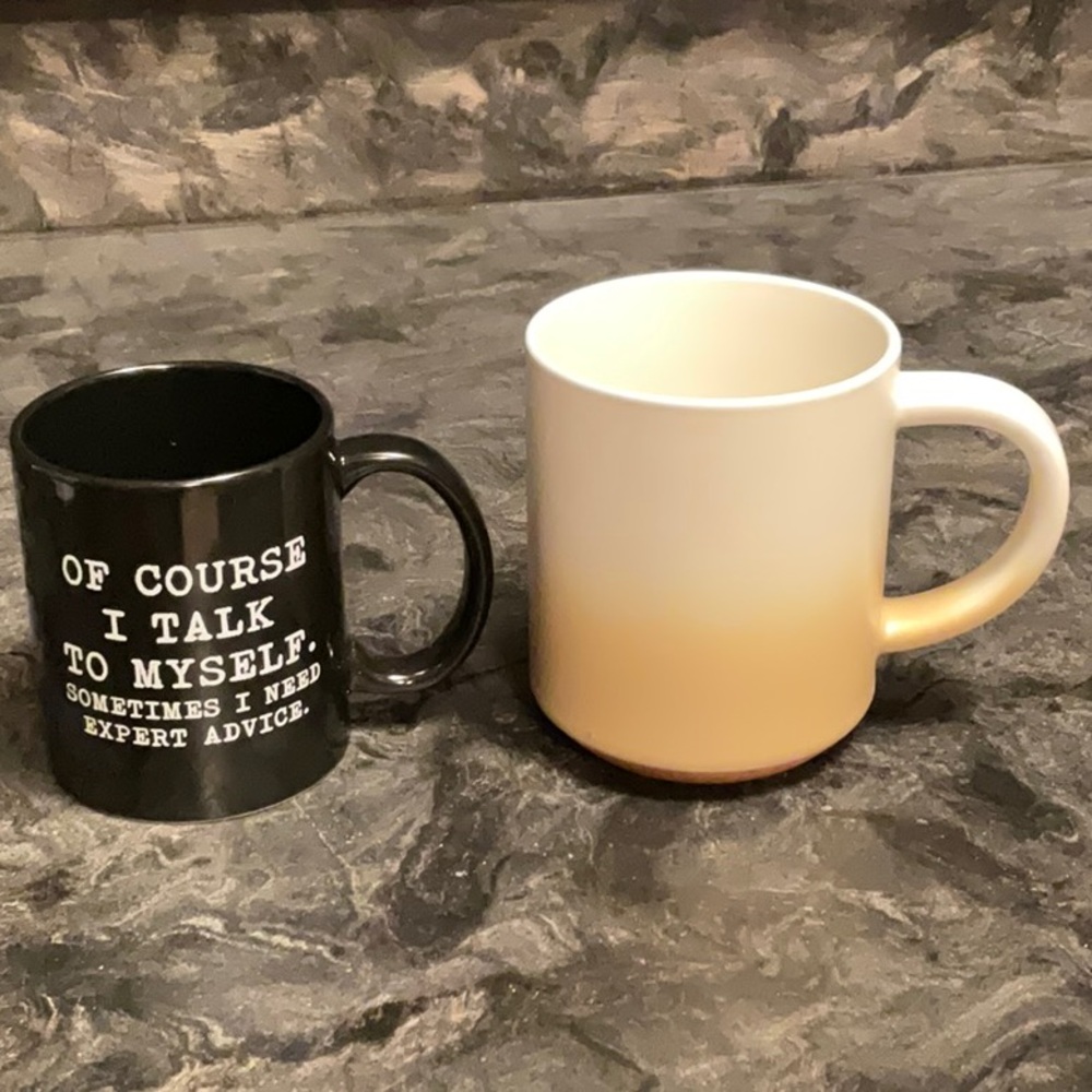 New black and tan coffee mugs (3 for $15)